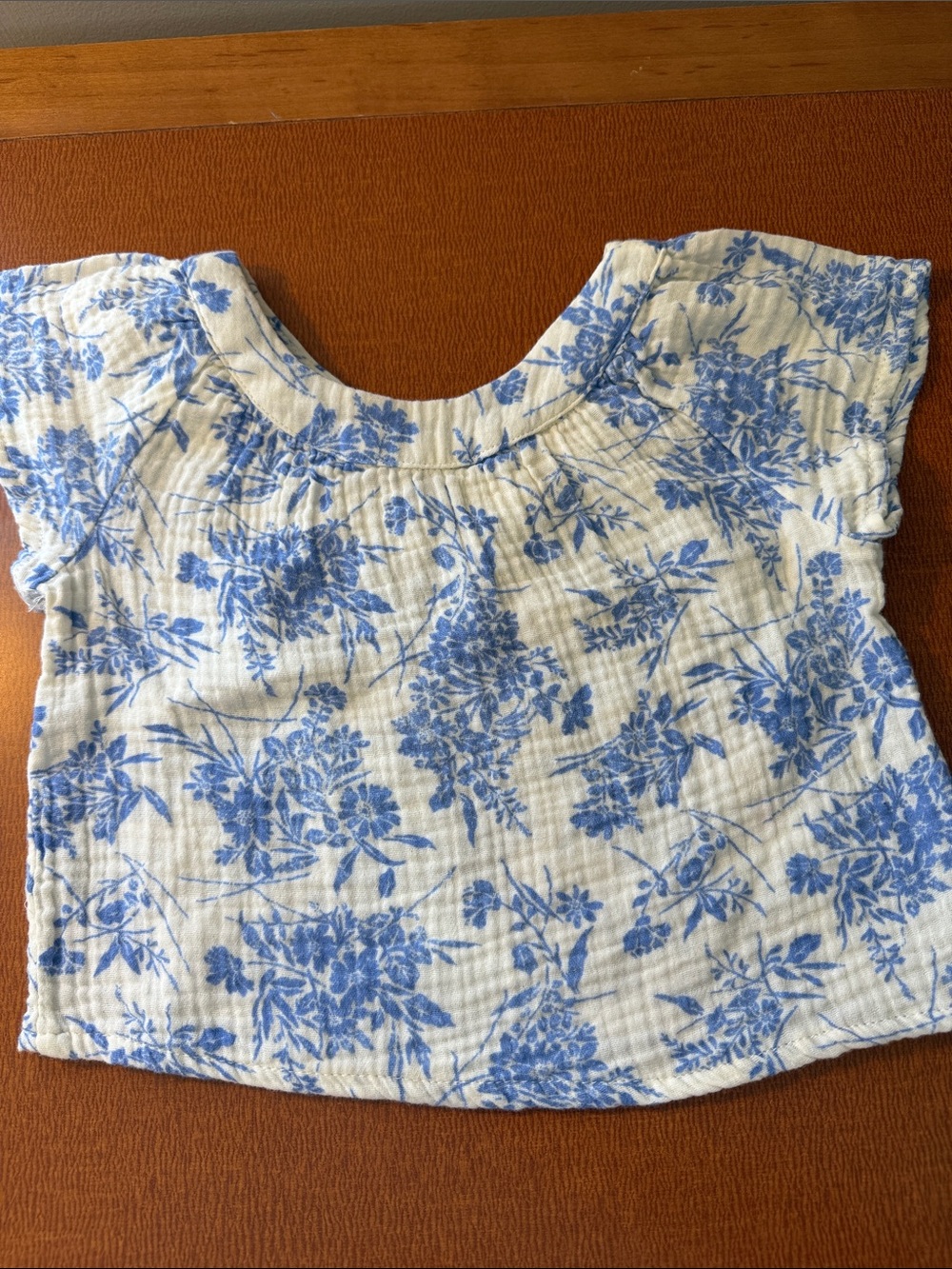 btween White Top with Blue Floral Print